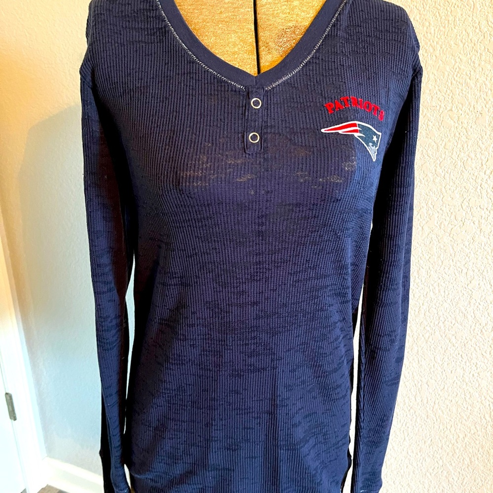 Womens NFL Patriots Burnout Long Sleeve Top